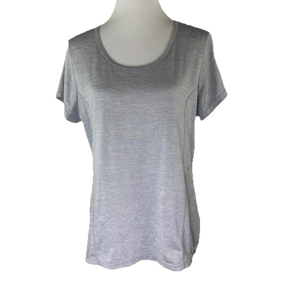 Reebok Grey Short Sleeve Top Casual Activewear Performance Workout Women's XL - Picture 2 of 12